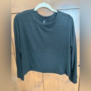 Agnes & Dora Black Long Sleeve Cropped Top Size Small